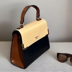 Dune London Top Handle Classic Chic Bag Purse Leather Three-Tone Colorblock